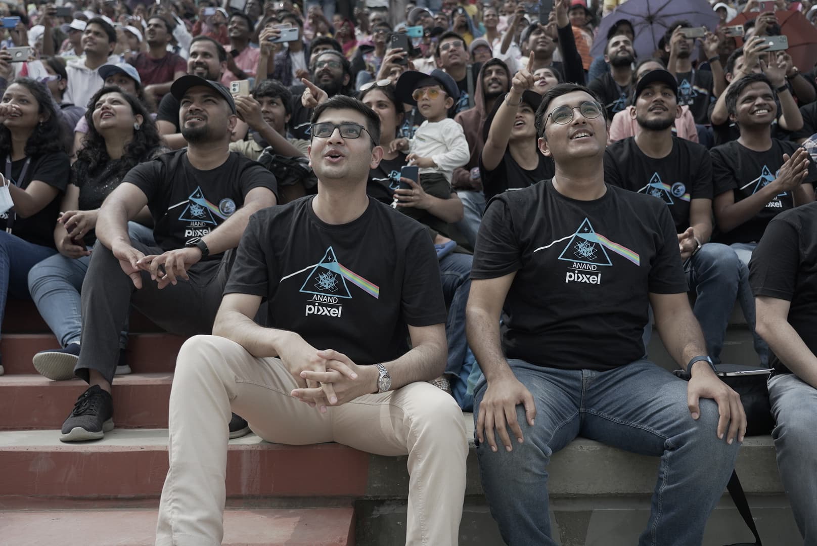 Pixxel team at Anand hyperspectral satellite launch event