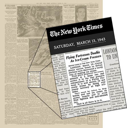 The New York Times front page, March 13, 1943